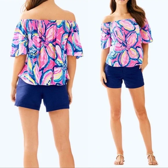 NWT Lilly Pulitzer Sain Top Pink Sunset-The Sunny Side XXS - Picture 3 of 6